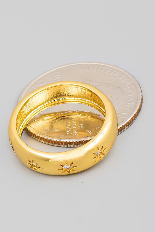 Star Engraved Eternity Ring (Gold)