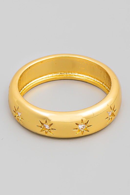 Star Engraved Eternity Ring (Gold)