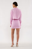 Brynn Linen Wrap Mini Skirt (Pink)