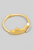 Two Toned Mountain Adjustable Ring (Gold)