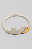 Two Toned Mountain Adjustable Ring (Silver)