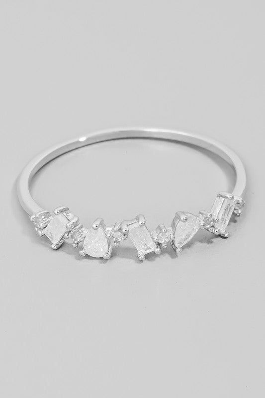 Assorted Rhinestone Ring (Silver)