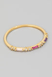 Multicolored Delicate Rhinestone Studded Ring (Gold)