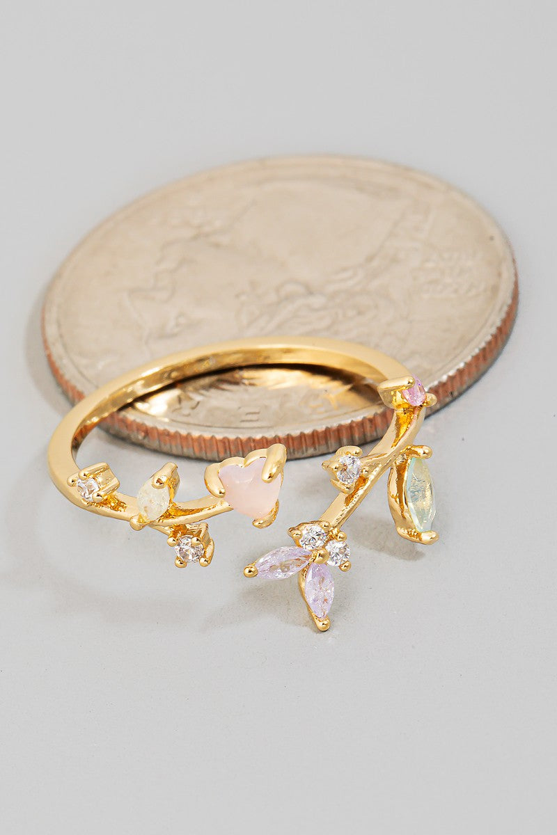 Open Leaf Twist Butterfly Ring (Gold)