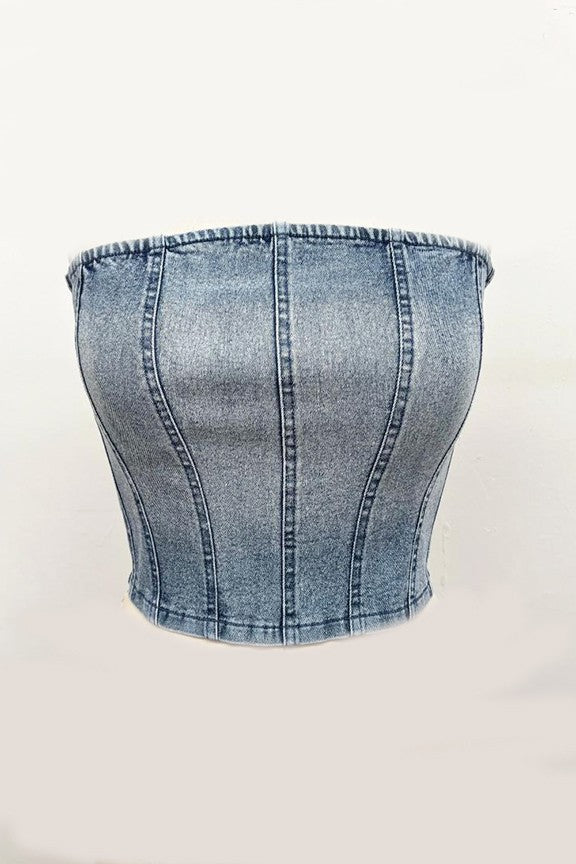 Denim Darling Corset (Medium Wash)