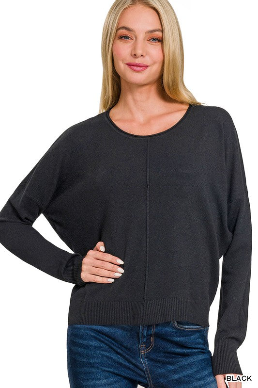 Butter Soft Round Neck Sweater (Black)