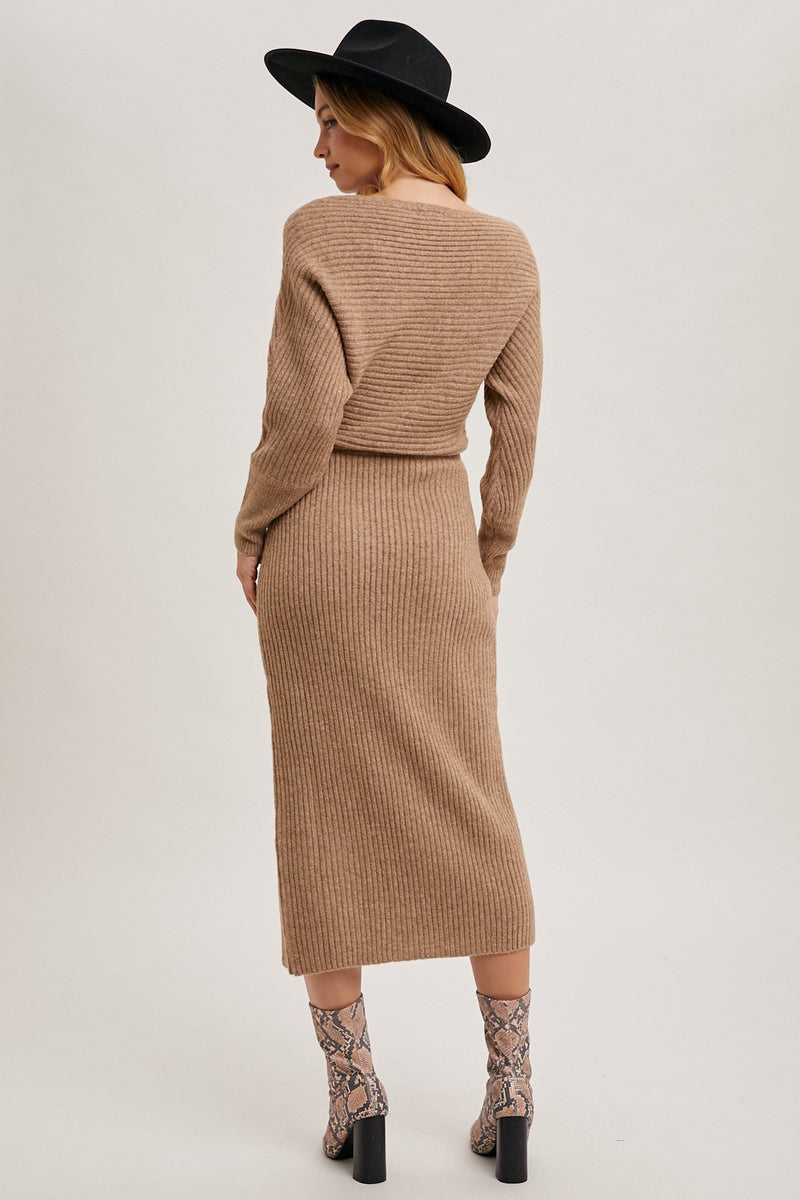 One & Only Knit Sweater Dress (Latte)
