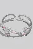 Intricate Mini Flowers Open Band Ring (Silver)