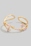Intricate Mini Flowers Open Band Ring (Gold)