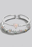 Layered Open Band Heart Ring (Silver)