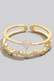 Layered Open Band Heart Ring (Gold)