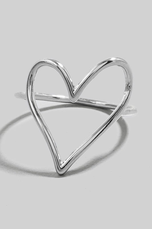Heart Wire Ring (Silver)