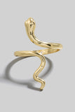 Simple Metallic Snake Wrap Open Band Ring (Gold)