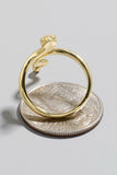 Simple Metallic Snake Wrap Open Band Ring (Gold)