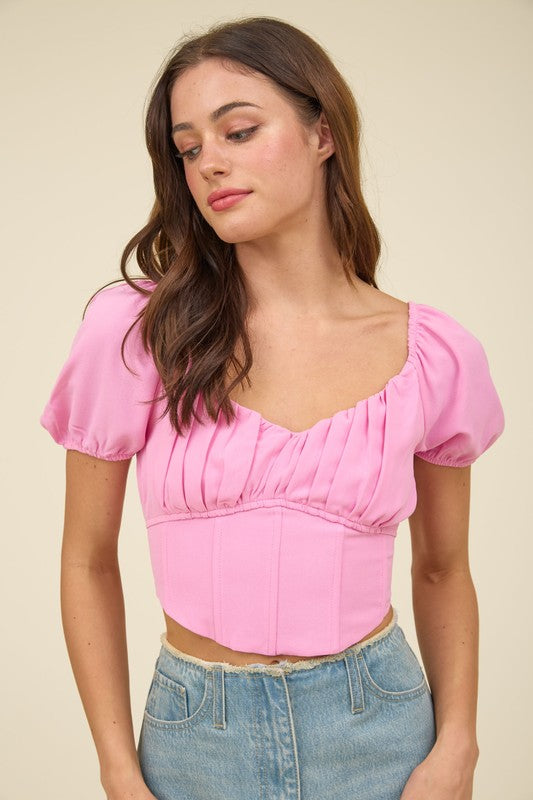 Everleigh Corset Top (Pink)