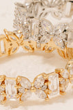 Gold Dipped Cz Butterflies And Baguettes Band Ring (Gold)