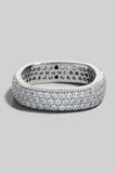 Gold Dipped Cz Pave Square Band Ring (Silver)