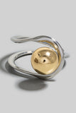 Metallic Ball Stud Looped Band Ring