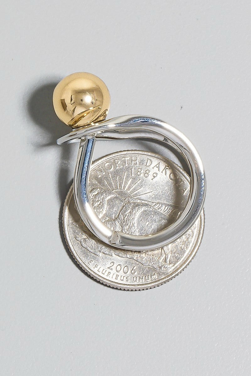 Metallic Ball Stud Looped Band Ring
