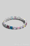 Colorful Cz Studs Dainty Band Ring