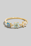 Triple Flowers Band Ring (Gold)