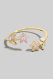 Flower And Leaves Dainty Band Ring (Gold)