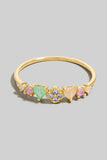 Cz Heart And Clover Dainty Band Ring (Gold)