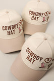 Cowboy Hat Cactus Heart Embroidery Trucker Hat