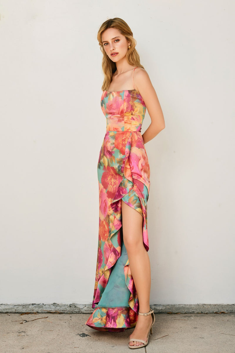 No One Else Open Back Ruffled Maxi Dress