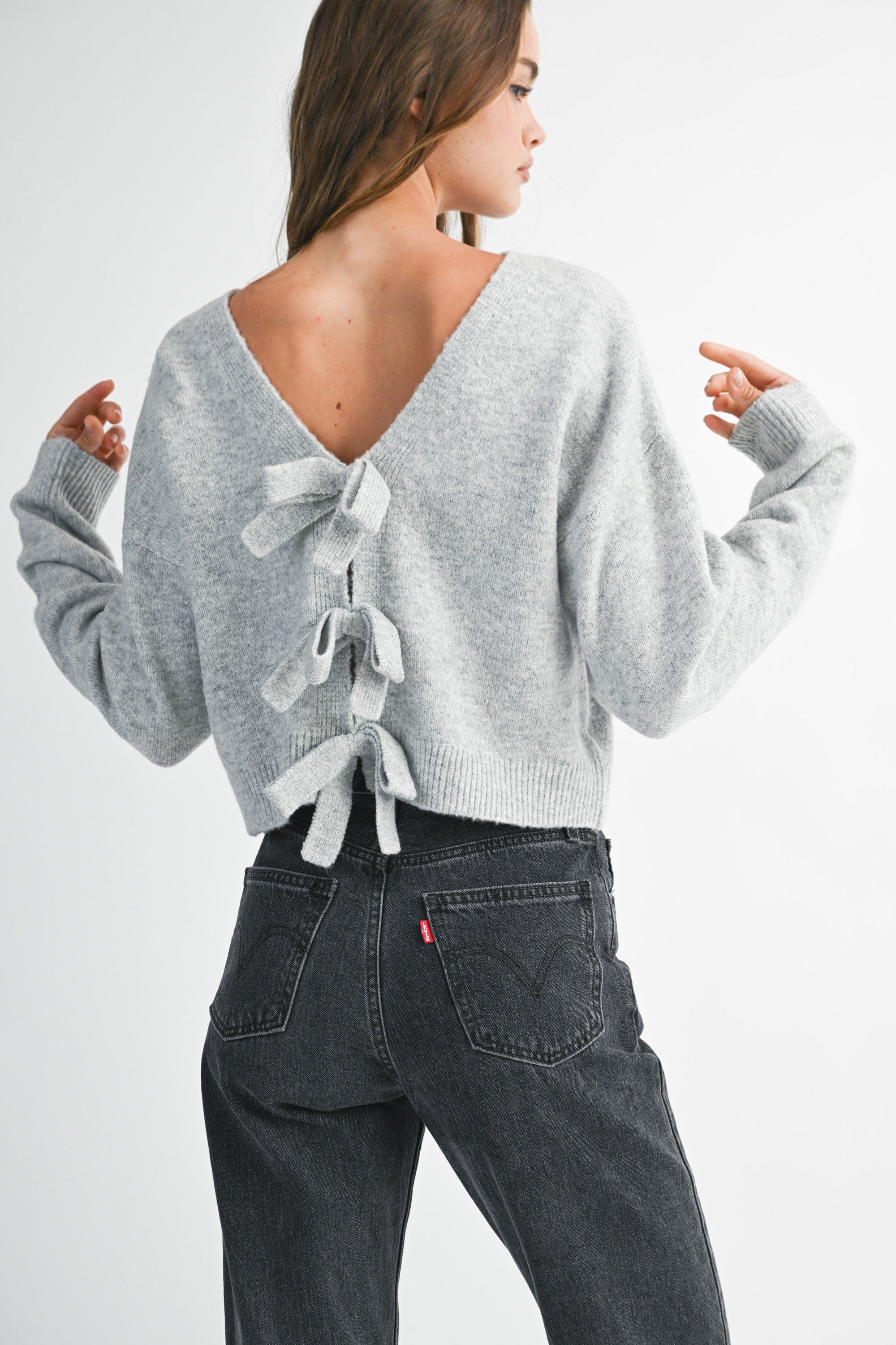 Frankie Bow Sweater (H Grey)