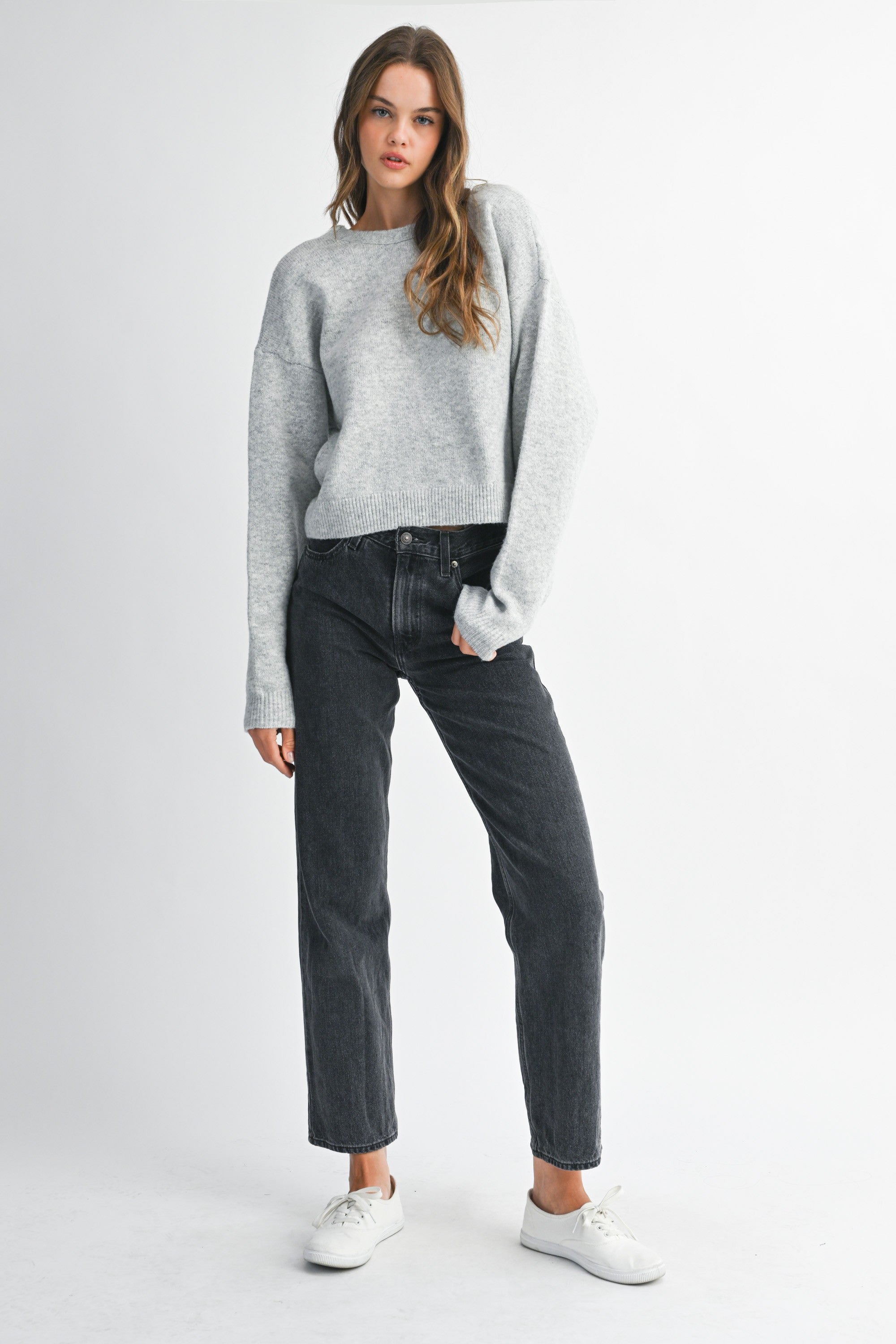 Frankie Bow Sweater (H Grey)