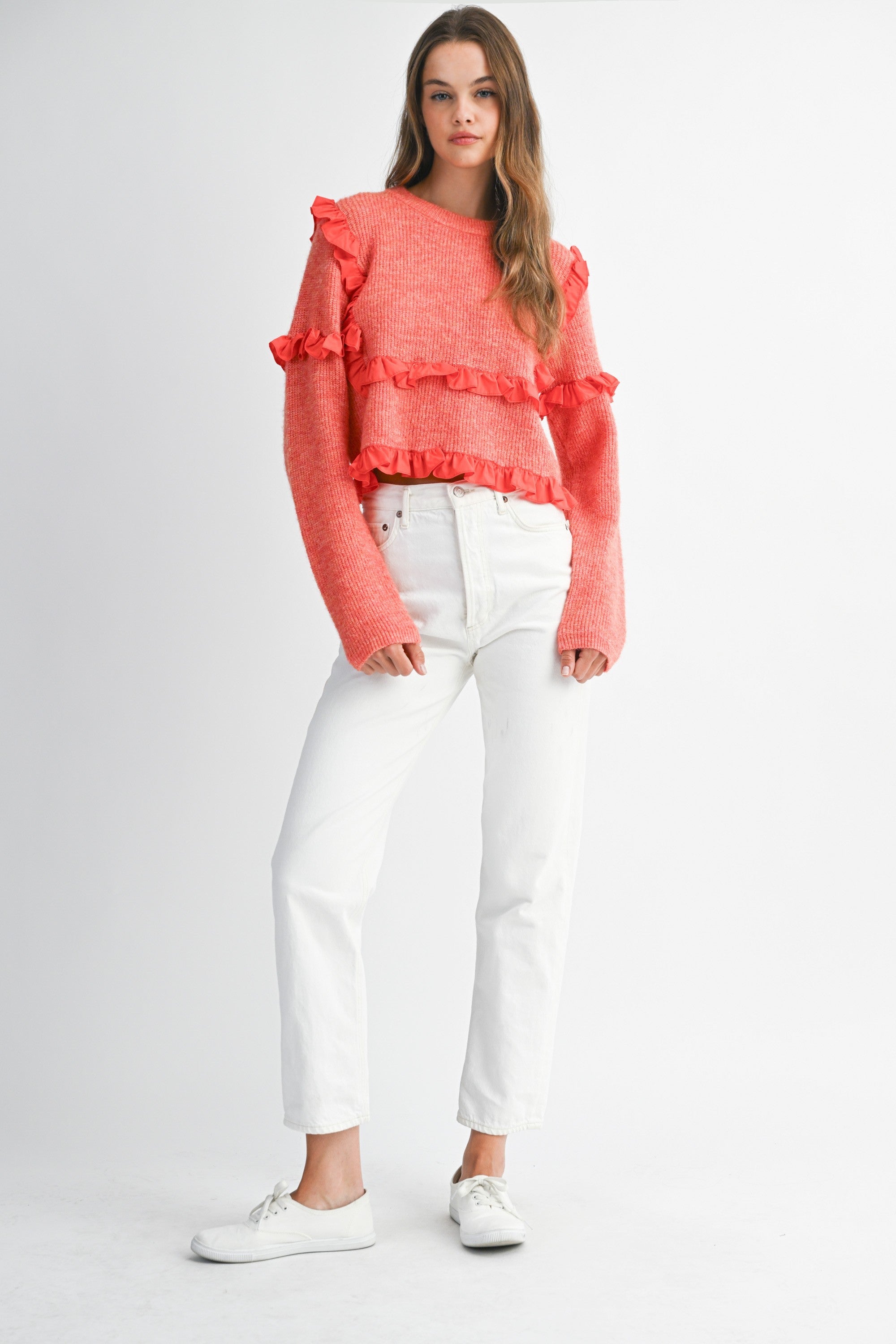 So Many Likes Ruffle Sweater