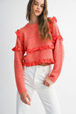 So Many Likes Ruffle Sweater