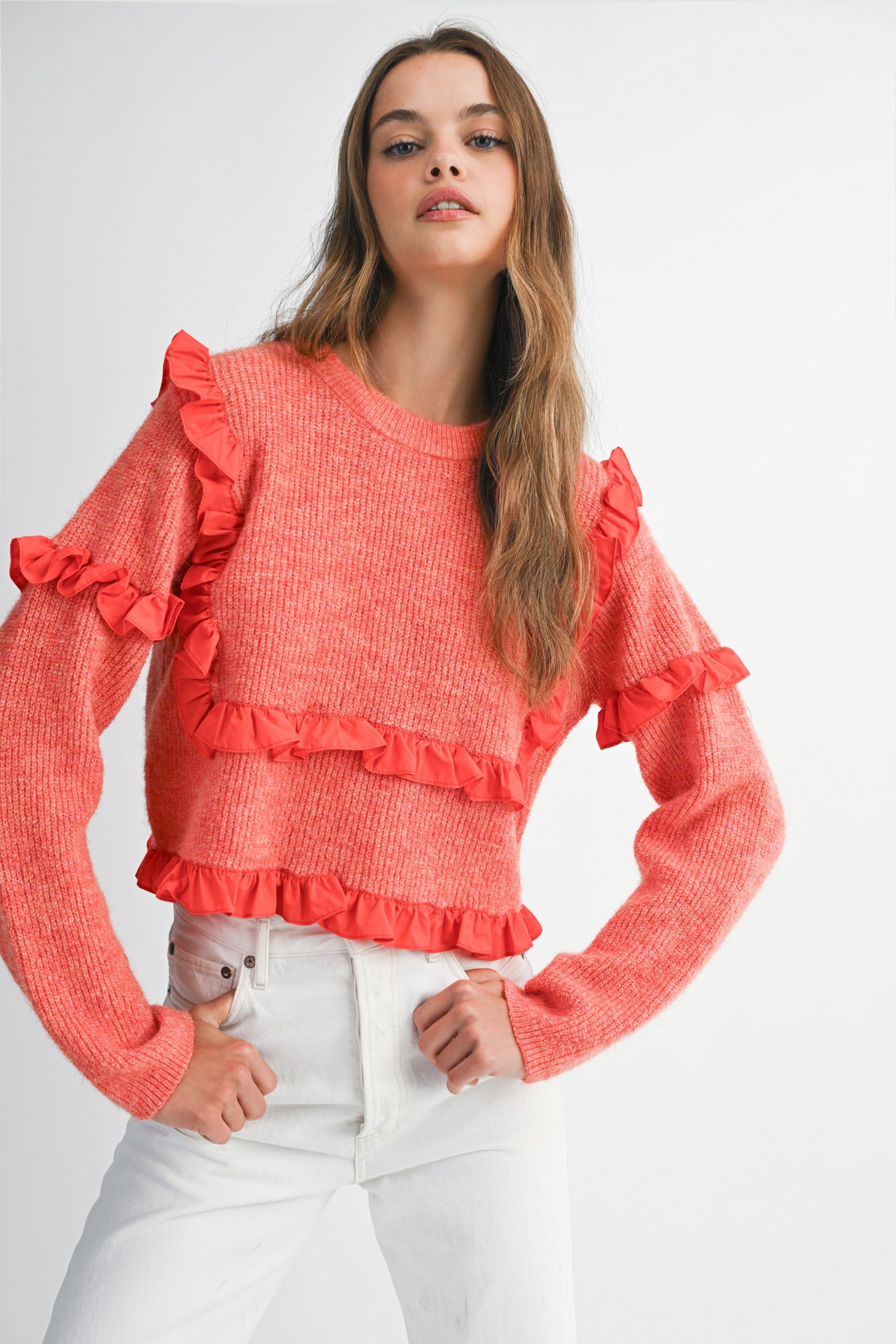 So Many Likes Ruffle Sweater