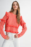 So Many Likes Ruffle Sweater