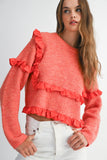 So Many Likes Ruffle Sweater