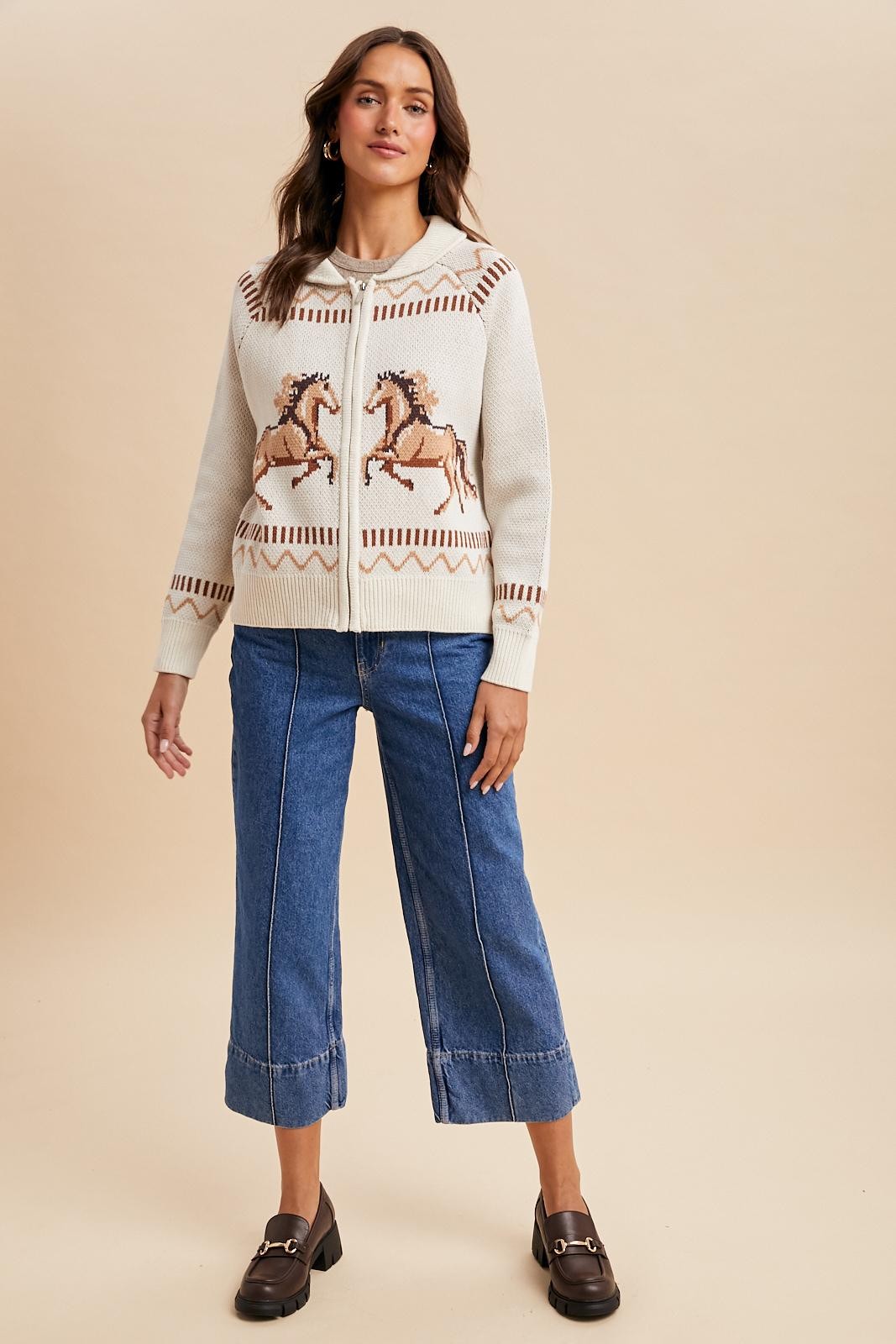 Wild Mare Knit Zip Up Cardigan