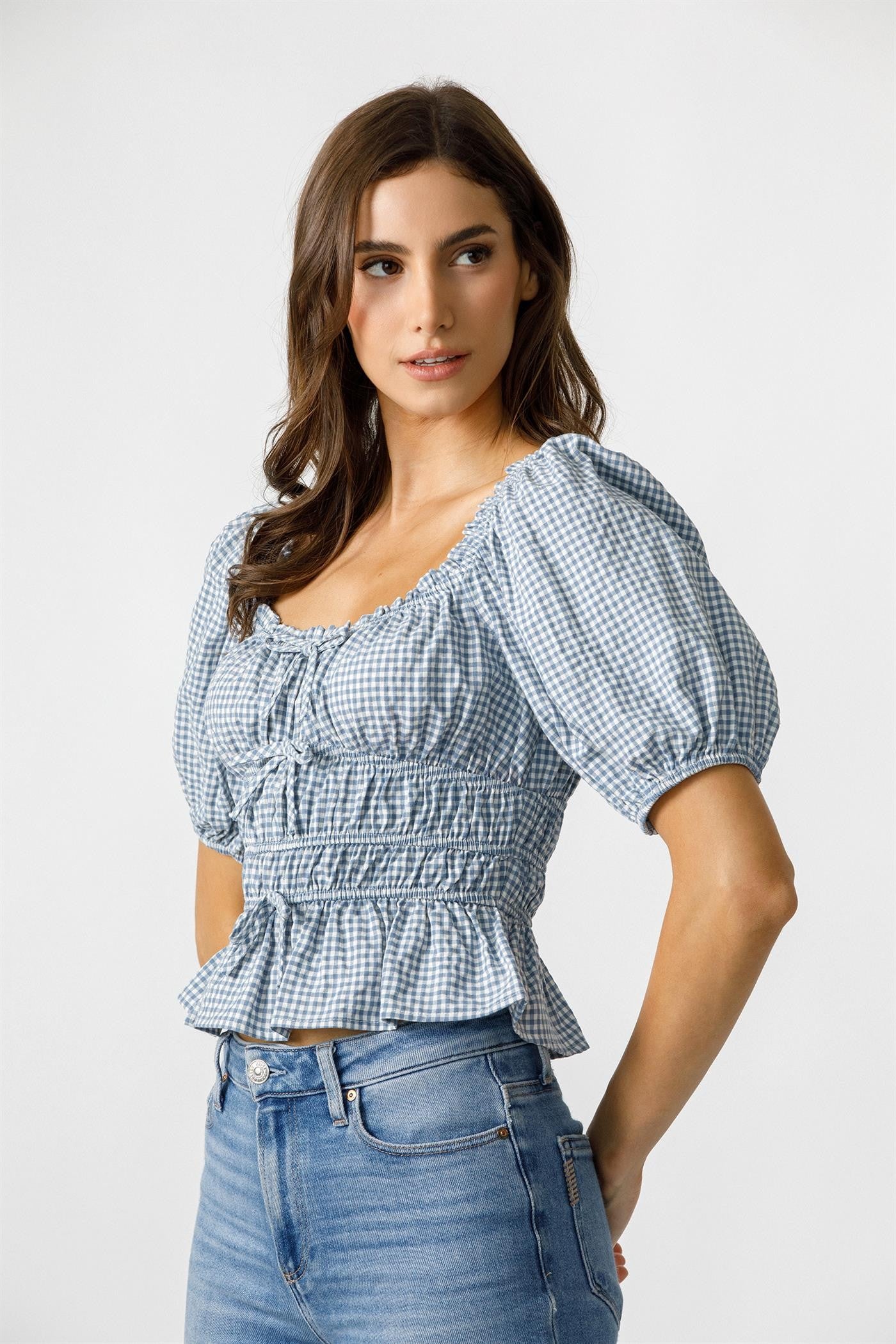 Gingham Darling Top (Blue)