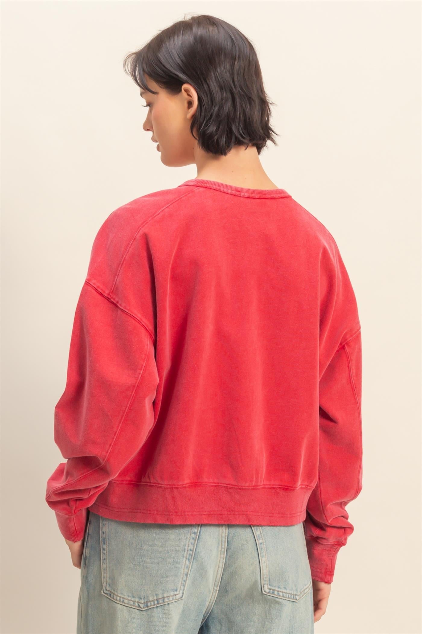 Oversized Soft Rewind Pullover (Red)
