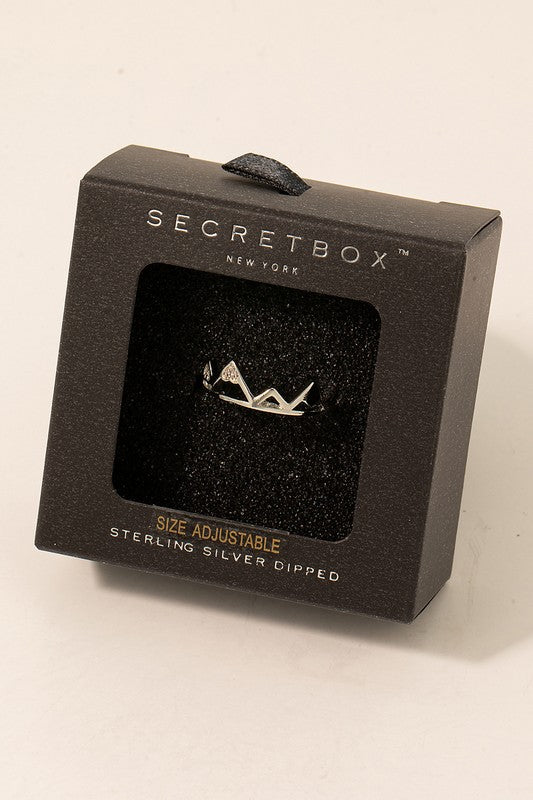 Studded Crown Open Band Ring (Silver)