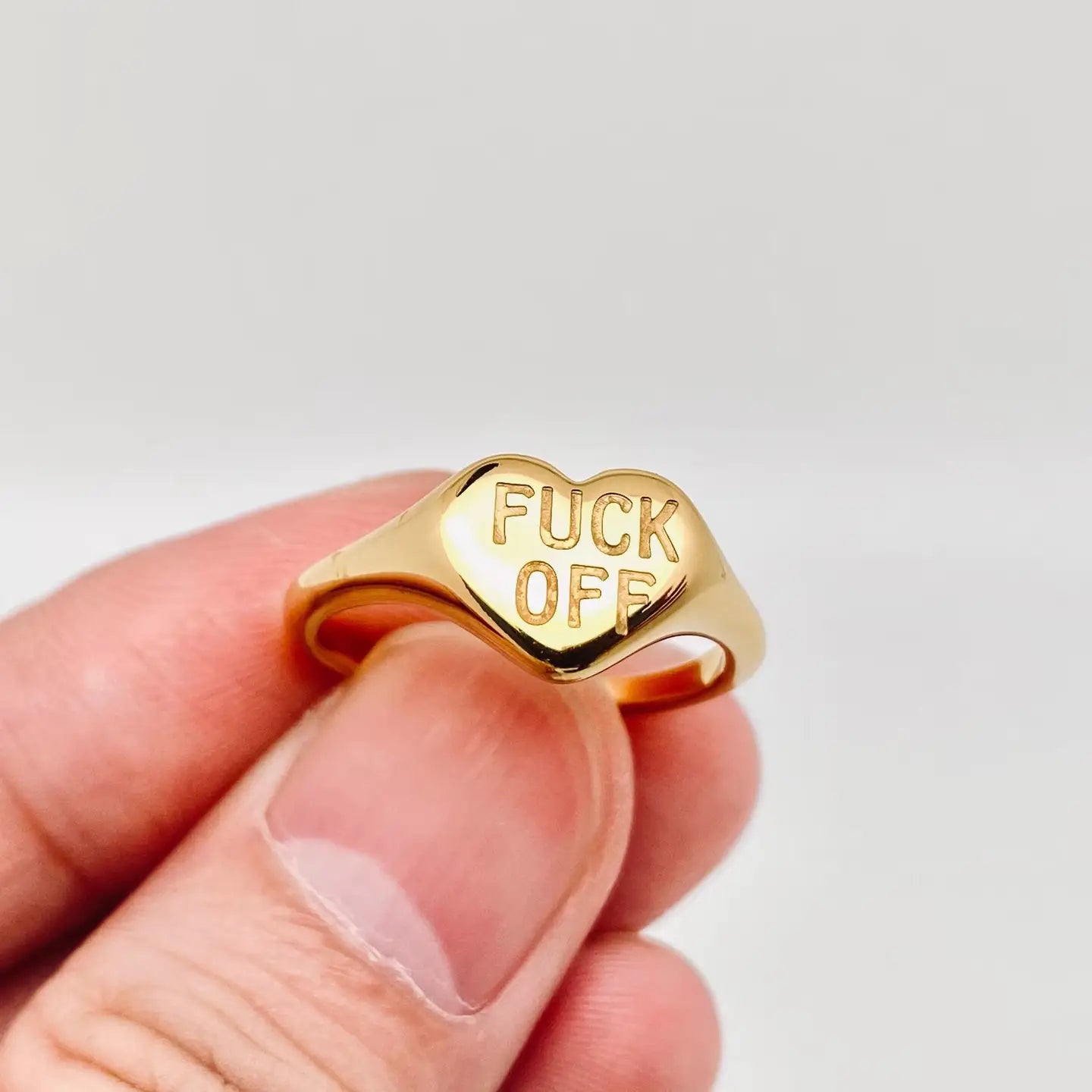 Fu*k Off Heart Ring