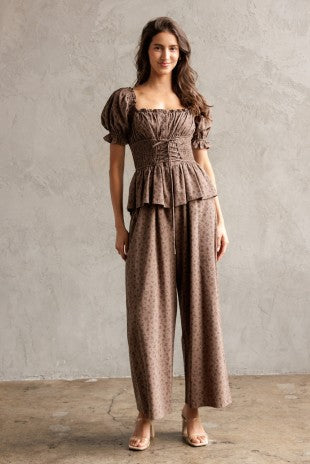 Smocked Waist Floral Jumpsuit