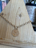 Gold Coin Link Necklace