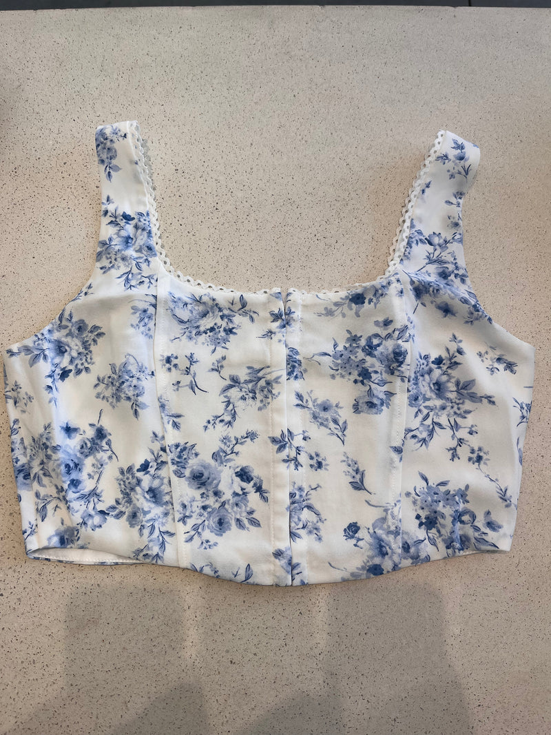 Mallorie Corset Top (Blue)