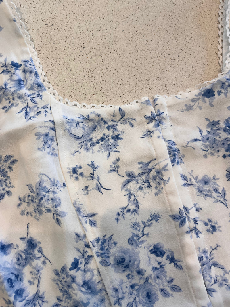 Mallorie Corset Top (Blue)