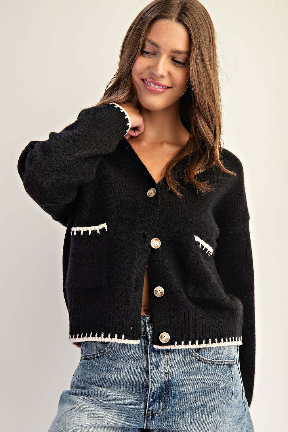 Sugar Stitch Cardigan (black)