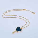 Enamel Gold Plated Mirror Pendant Necklace