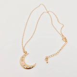 Golden Star Moon Opal Necklace