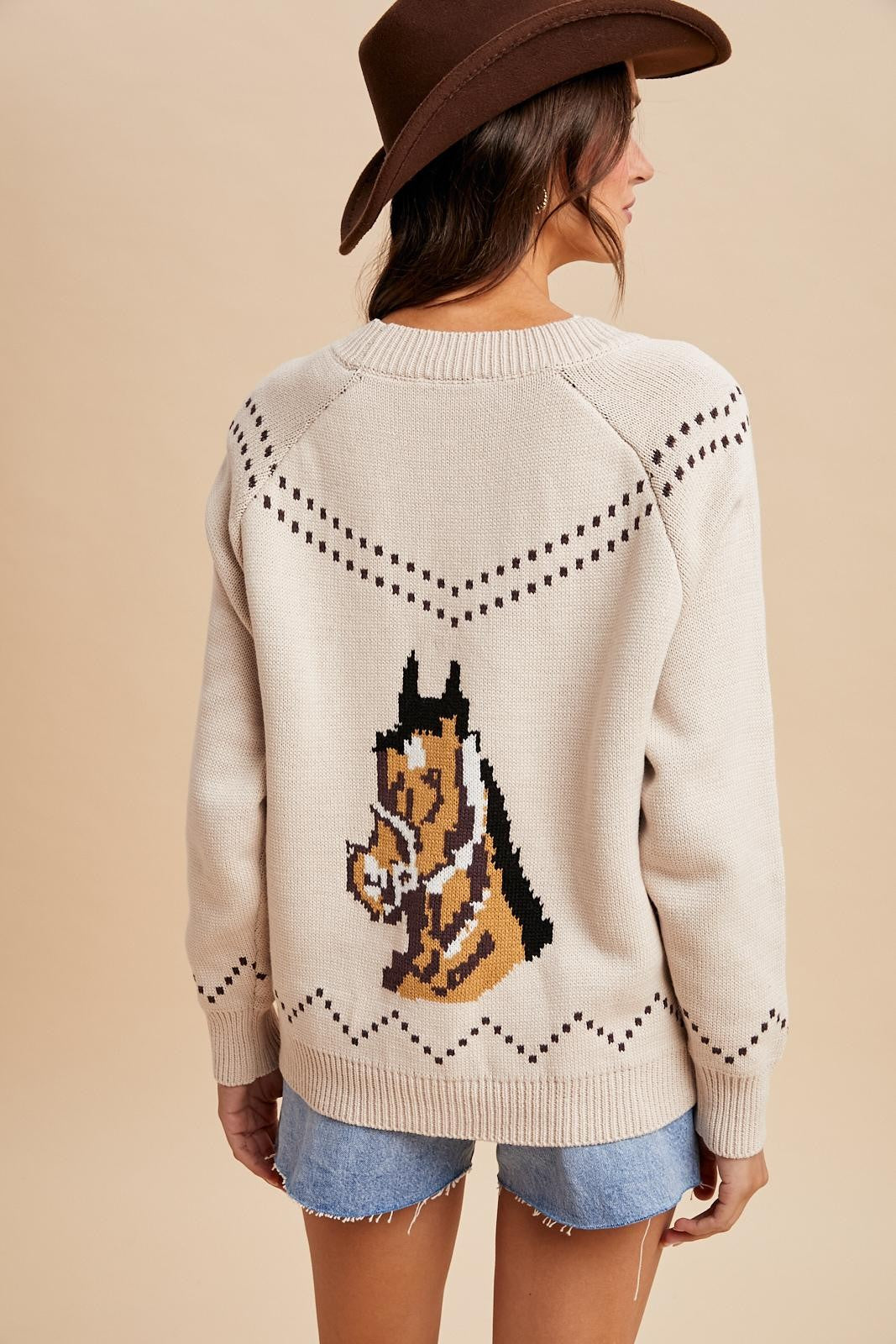 Chunky Knitted Horse Cardigan