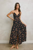 Rosette Floral Corset Maxi Dress